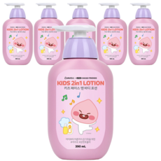 베비언스 리틀카카오프렌즈 키즈 페이스 앤 바디 로션 어피치, 390ml, 6개