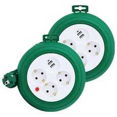 러그박스 USB 멀티릴선 멀티탭 1.0SQ, 3m, 그린, 2개