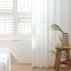 MAISONTEXTILE 雪紡窗簾, White