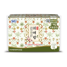 쏘피 귀애랑 생리대 날개형, 대형, 18개입, 1개