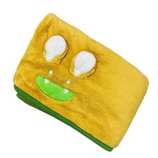 怪獸超強吸水珊瑚絨乾髮帽 落日黃 速乾 材質柔軟親膚 可愛造型 居家旅行皆適用, 1入