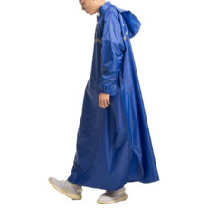 Crocodile 鱷魚 彩格太空雨衣, 一件式套頭防雨衣，正/背部高係數反光條, 深藍, 3XL