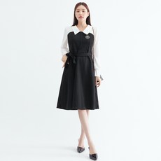 elsso. 法國少女翻領連身裙, 黑色