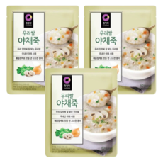 清淨園 即食蔬菜粥 使用韓國國產蔬菜和伊川米 4分鐘快速烹飪, 60g, 3包