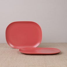 보울보울 국산 레트로라인 오발플레이트 L, 로제핑크, 2개