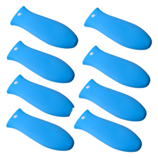 廚房鍋具平底鍋矽膠防燙手柄 3, 藍色, 8個