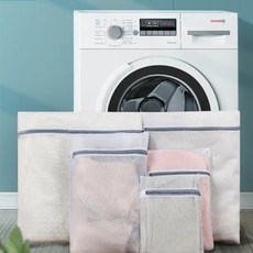 E.City 多功能透氣加厚洗衣收納袋 5件組, 1組, 白色