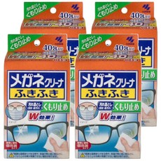 KOBAYASHI 小林製藥 眼鏡擦拭濕巾，40包/盒，獨立包裝，日本製造, 單色, 4盒