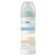Chicco 舒適哺乳 矽膠PP大奶瓶 250ml - 綠色, 1個