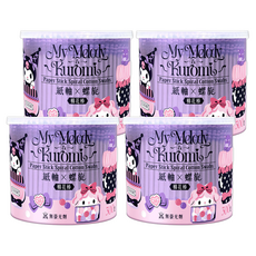 Aguchi 亞古奇 美樂蒂與酷洛米 紙軸螺旋棉花棒 300支, 4罐, 1組