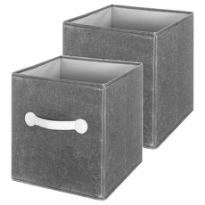 CHIFUN SENHUO 祈樂森活 無蓋摺疊箱 26 x 26 x 28cm 灰色 351.5g, 2個