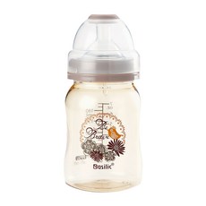 Basilic 貝喜力克 防脹氣PPSU寬口大奶瓶 180ml 不含BPA, 1個, 蘭迪黃