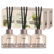 KUNDAL 昆黛爾 家用香薰擴香瓶+擴香棒組, 青檸羅勒&柑橘香, 600ml, 2組