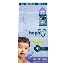 hoppi 嬰兒純水濕紙巾 低敏升級版 口手適用 20張, 100張, 1袋