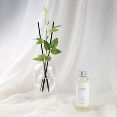 RAPPOU 質感風格玻璃圓頂擴香瓶組, 棉花花