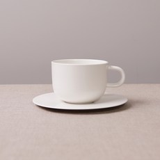 BOWLBOWL 韓國製 Bowl Bowl Home Party 咖啡杯+杯碟組, 牛奶白, 1套