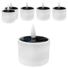 WIDE VIEW 太陽能LED仿真蠟燭燈 白色 6入