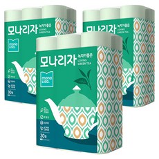 mona LISa. 三層壓花捲筒衛生紙 綠茶香, 30m, 30捲, 3袋