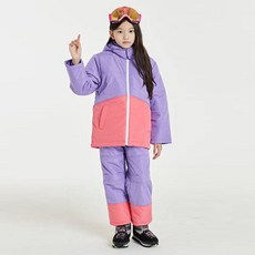 童款方形色塊鋪棉滑雪褲