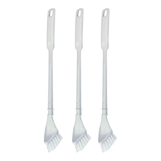 Easy Cleaning Solution 潔田屋 抗菌三角浴室清潔刷 可拆式刷柄, 白色, 3支