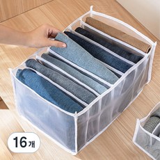 디오셀 망사 통풍 옷장 정리함, 화이트, 16개