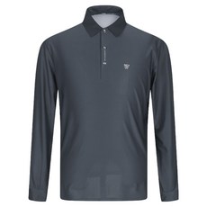 Leewonjae 男士彈性高爾夫翻領長袖T恤 NB-5144