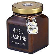 John's Blend 芳香膏 麝香茉莉花 適用於客廳/玄關/更衣間/廁所/辦公室 時尚簡約玻璃果醬瓶身設計, 135g, 1罐