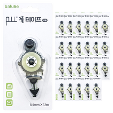 바르네 접착 풀 테이프 리필 속지 BGT-0180R 8.4mm x 12m, 연두, 24개