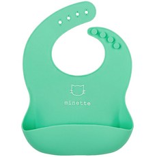 미네뜨 유아용 실리콘 이유식 턱받이, 13 그린, 1개, 1매