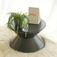 모코아 모래시계 오브제 스툴 2단, 블랙, 1개