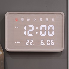 FLaiTO Wood Lewis 室內裝飾 LED 壁鐘 36cm, 白色