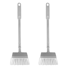Easy Cleaning Solution 潔田屋 抗菌方型衛浴刷 可拆式刷柄, 灰色, 2支