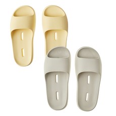 BASE ALPHA ESSENTIALS 不會被門卡住的低腳背浴室鞋 國產/EVA材質, 沙棕色+黃色, 2組