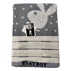 PLAYBOY 雪國星空浴巾 69*137cm 100%棉, 灰色, 1條