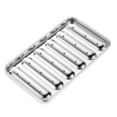 Level Goods 304不鏽鋼副食品香腸模具 6格 通氣孔, 銀色, 1個