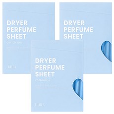 일비아 일반용 건조기 퍼퓸 시트 섬유유연제 코튼 블루 본품, 40개입, 3개