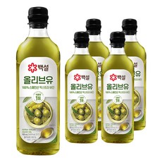 백설 엑스트라버진 압착 올리브유, 900ml, 6개