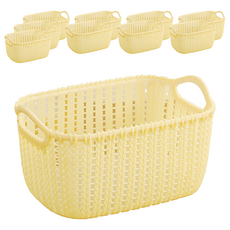 BangJiaShi 幫家適 仿藤編織收納籃, 米白色, 10個