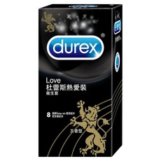 durex 杜蕾斯 熱愛裝衛生套 王者型, 8入, 1盒