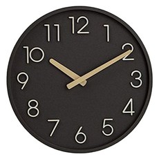 SweetHeart 靜音簡約浮雕壁鐘 280, 棕色