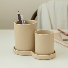 用途Mari Belle中性餐具筒 3件組, 淺褐色, 1組