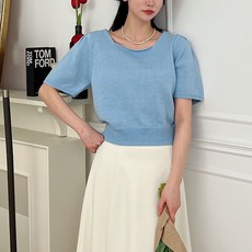 Tteugaejin 女性棉質泡泡袖方領短袖Geurima針織衫