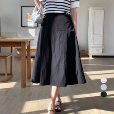 afinar 女款防皺抓褶半鬆緊帶長裙