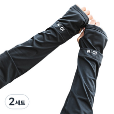 J&B 袖套 涼感袖套 雙手穿戴套組 黑色, 2套