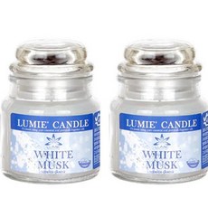 LUMIE CANDLE 小型罐蠟燭, 白麝香, 70g, 2個