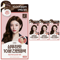 엘라스틴 샴푸하듯 10분 간편 염색제 세트 80g, 짙은갈색, 4개