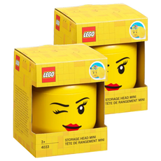 LEGO 迷你頭收納盒, 眨眼女孩, 10.2 x 11.5cm, 2個