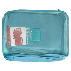 U-mop 旅行收納袋六件組, 藍色, 衣物包L 40x30x14cm 衣物包M 30x20x11cm 衣物包S 30x27x12cm 平口袋 26x17cm 洗漱包M 28x26cm 洗漱包L 34x27cm