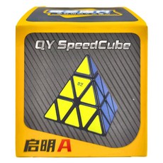 魔方格 三階4面三角形魔術方塊 益智玩具 幾何思維, 黑邊版 黃色 + 紅色 + 綠色 + 藍色, 1個