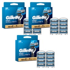 Gillette 吉列 正品ProShield鋒護冰感刮鬍刀片, 8入, 3個